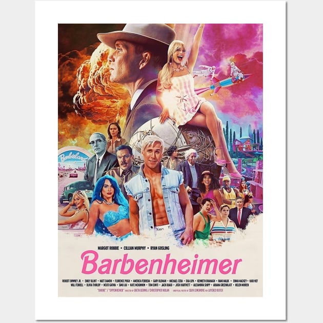 barbie x oppenheimer movie Wall Art by karaokes